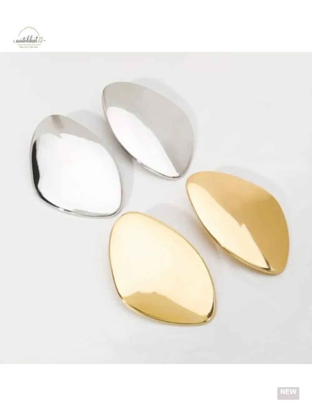 Chunky Irregular Geometric Drop Dangle Earrings - Gold Statement Jewelry